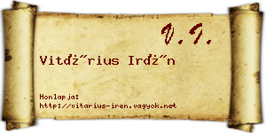 Vitárius Irén névjegykártya