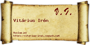 Vitárius Irén névjegykártya